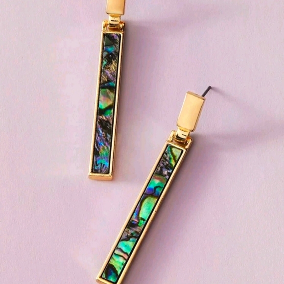 Shell irredecent dangle post back earrings ✨️ - Picture 3 of 5